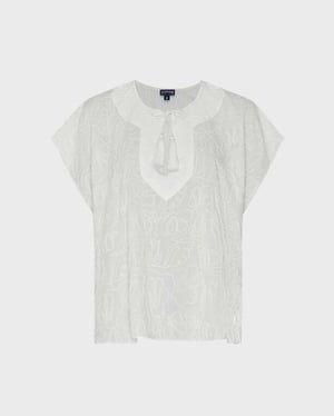 Vilebrequin - Women Viscose Shirt Seashells - Shirt - Fritz - White - Size L