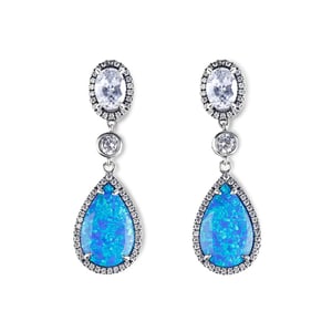 Jeulia Dreamlike Blue Opal Earrings