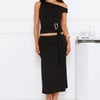 Starlit Muse Midi Skirt Black