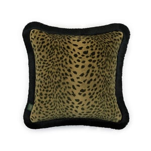 SAVANNA Velvet Medium Fringed Cushion - Auric