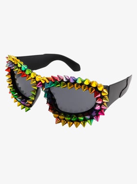 Retro High-Street Multicolor Spike Studded Sunglasses - Color / ONE SIZE