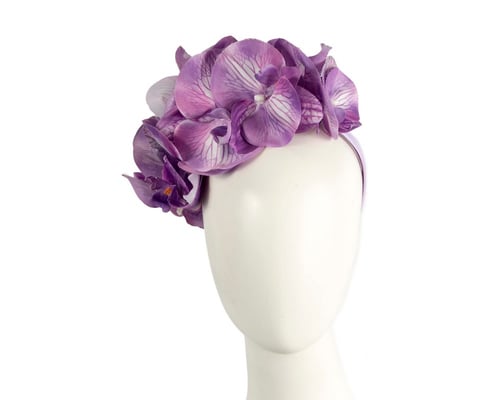 Bespoke light purple orchid flower headband by Fillies Collection