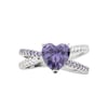 Jeulia Cross Your Heart Sterling Silver Ring