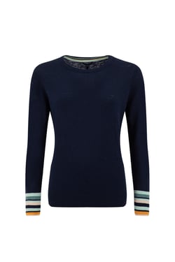 Weird Fish Kinga Lightweight Knit Jumper Navy Size 18