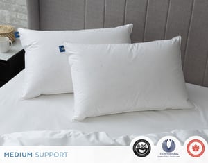 QE Home Opula White Down Pillow, Crafted in Canada, King