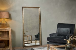 nkuku Yadur Full Length Mirror | Mirrors | One Size | Antique Brass