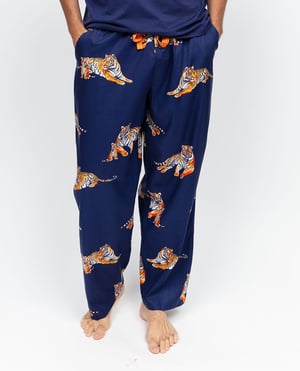Indigo Mens Tiger Print Pyjama Bottoms - XL