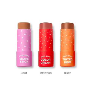 Full Face Multi-Stick Sets - Light Set - Light Shape Stick, Devotion Color Cream, Peace Tinted Dew