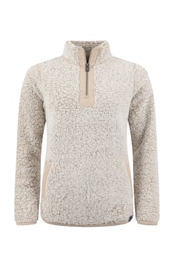 Weird Fish Madi Cosy 1/4 Zip Fleece Beige Size 22