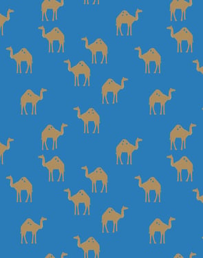 Oasis Camels' Wallpaper by Tea Collection - Azure - Removable / Sample - 8 x 8 in.