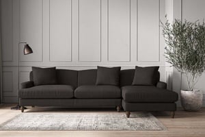 nkuku Deni Right Hand Chaise Sofa | Make To Order | Grand | Brera Linen Espresso