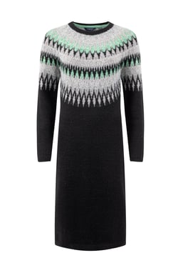 Weird Fish Amren Fair Isle Sparkle Knitted Dress Black Size 8