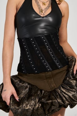 AKIRA Cinch Me Up Stretch Belt | Black | Size Large/XL