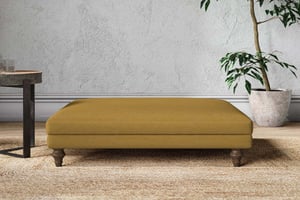 nkuku Marri Dining Footstool | Make To Order | Grand | Recycled Cotton Ochre