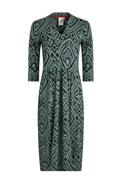 Weird Fish Isolde Printed Jersey Midi Dress Army Green Size 10