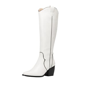 DREAM PAIRS Dallas Embroidered Western Cowboy Knee High Boots