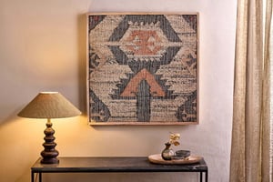 nkuku Pemali Handwoven Artwork | Decorative Accessories | Large | Natural, Rust & Charcoal
