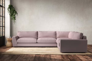 nkuku Guddu Right Hand Corner Sofa | Make To Order | Grand | Recycled Cotton Lavender