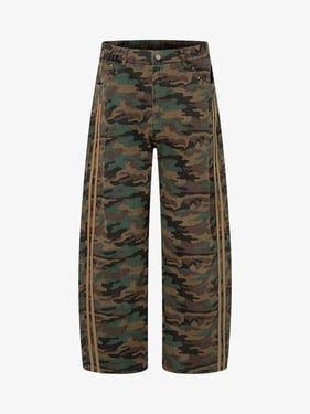 Street Camouflage Side-Striped Jeans - Classic Camouflage / XXL