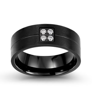 Jeulia Classic Black Titanium Steel Men's Band