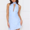 Society Secrets Halter Mini Dress Blue