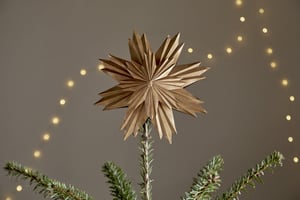 nkuku Amata Tree Topper | Christmas Decorations | One Size | Antique Brass