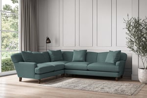 nkuku Deni Right Hand Corner Sofa | Make To Order | Super Grand | Recycled Cotton Airforce