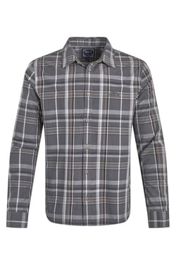 Weird Fish Lando Long Sleeve Check Shirt Iron Stone Size 3XL