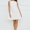 Seashell Chic Embroidered Mini Dress White