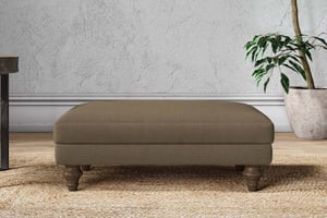 nkuku Marri Dining Footstool | Make To Order | Medium | Brera Linen Chesnut