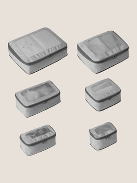 Recycled Silk 6-Piece Travel Toiletry Set - Grey / One Size