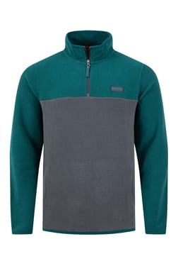 Weird Fish Tristan 1/4 Zip Colour Block Microfleece Cedar Green Size 2XL