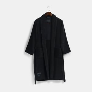 Heritage Shawl Collar Robe X-Large Marquina Black Heritage Robe Terry , Luxury Organic Bathrobes for Women and Men , PROSSIONI
