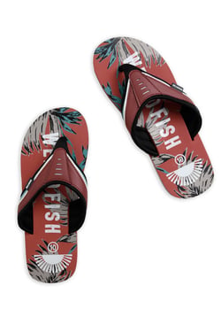 Weird Fish Lexington Printed Flip Flops Paprika Size 9