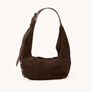Hammitt Tom Zip Belted Suede Gunmetal Med