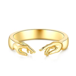 Jeulia "Touch Your Soul" The Creation of Adam Sterling Silver Men's Open Ring