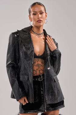 AKIRA For The Drama Croc Blazer | Black | Size XL