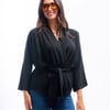 Black Soft Belted Jacket - XS