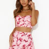 Escaping Reality Strapless Crop Top Pink