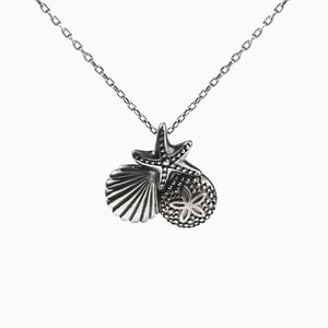 Jeulia "Beach Theme Treasure" Sterling Silver Necklace