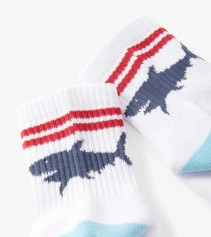 Boys Shark Silhouette Crew Socks
