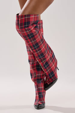 AKIRA Gold Lochana Multi Plaid Flannel Sexy Boot | Size 11
