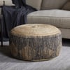 nkuku Kapil Jute Round Pouf | Seating | One Size | Charcoal