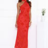 Bloomlight Halter Maxi Dress Red