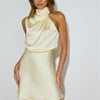 Easy Style Satin Mini Dress Yellow