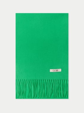 Cashmere Fringed Scarf - 170x30cm + 2x10cm fringes / island green / AW01-1744/0000