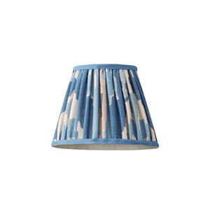 18cm pendant shade in denim Bokhara gathered linen by GP & J Baker