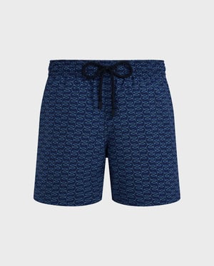 Vilebrequin - Men Wool Swim Shorts Fish Net - Swimwear - Moopea - Blue - Size XS
