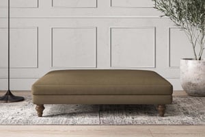 nkuku Deni Dining Footstool | Make To Order | Grand | Brera Linen Chesnut