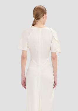 Victoria Beckham Cap Sleeve Dress In Ivory - 16 - Womens